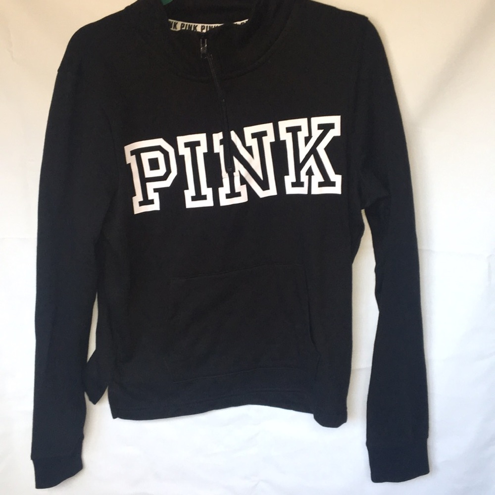 Black half zip pink jacket